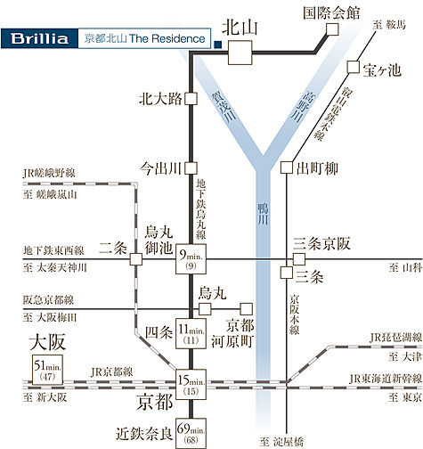 Brillia 京都北山 The Residence アクセス図