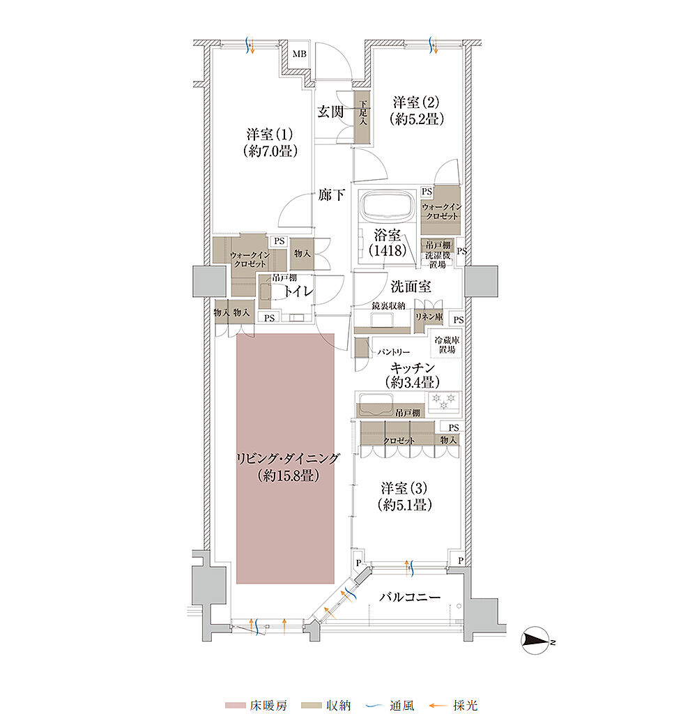 Brillia 京都北山 The Residence 間取り B2