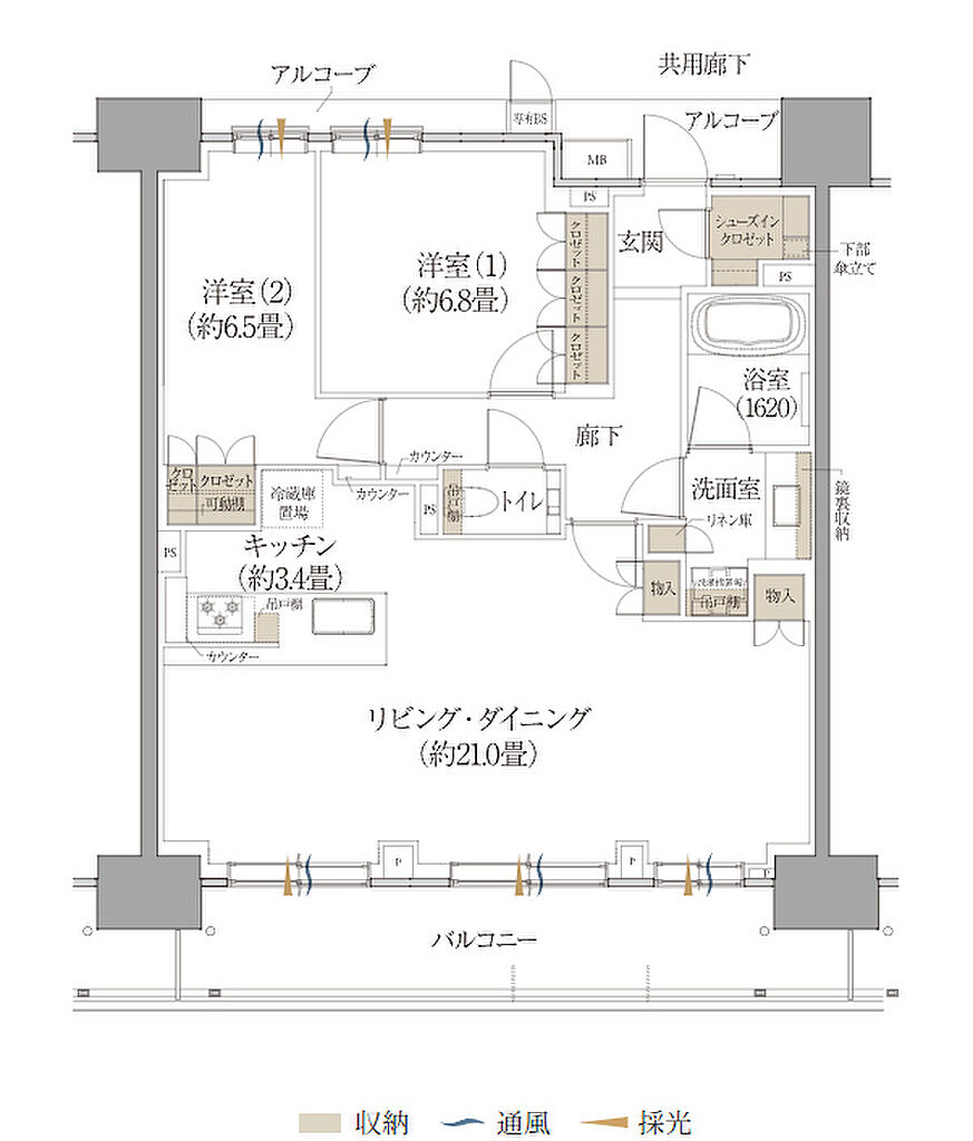 Brillia Tower 神戸駅前 間取り K【セレクトプラン1】
