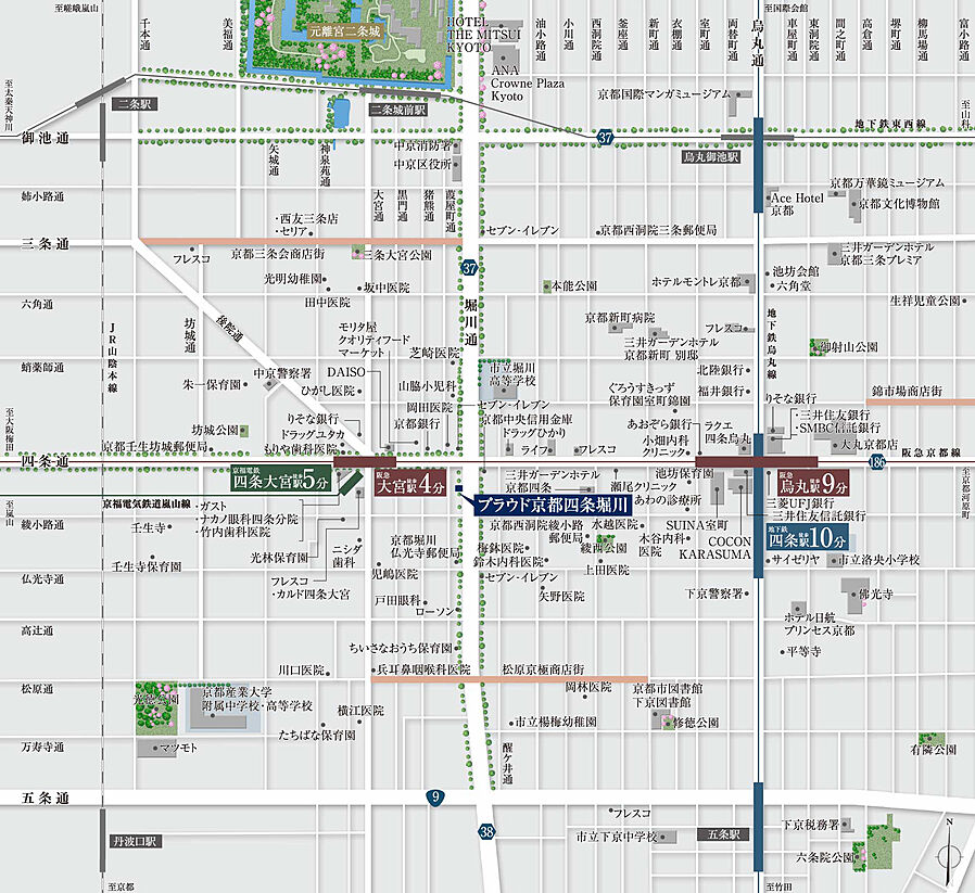 プラウド京都四条堀川 ( 第2期 2次 )：案内図