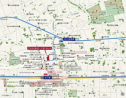 プラウド市川一丁目フロント 現地案内図