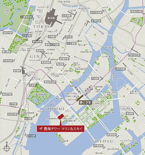 ＴＨＥ　ＴＯＹＯＭＩ　ＴＯＷＥＲ　ＭＡＲＩＮＥ＆ＳＫＹ 現地案内図