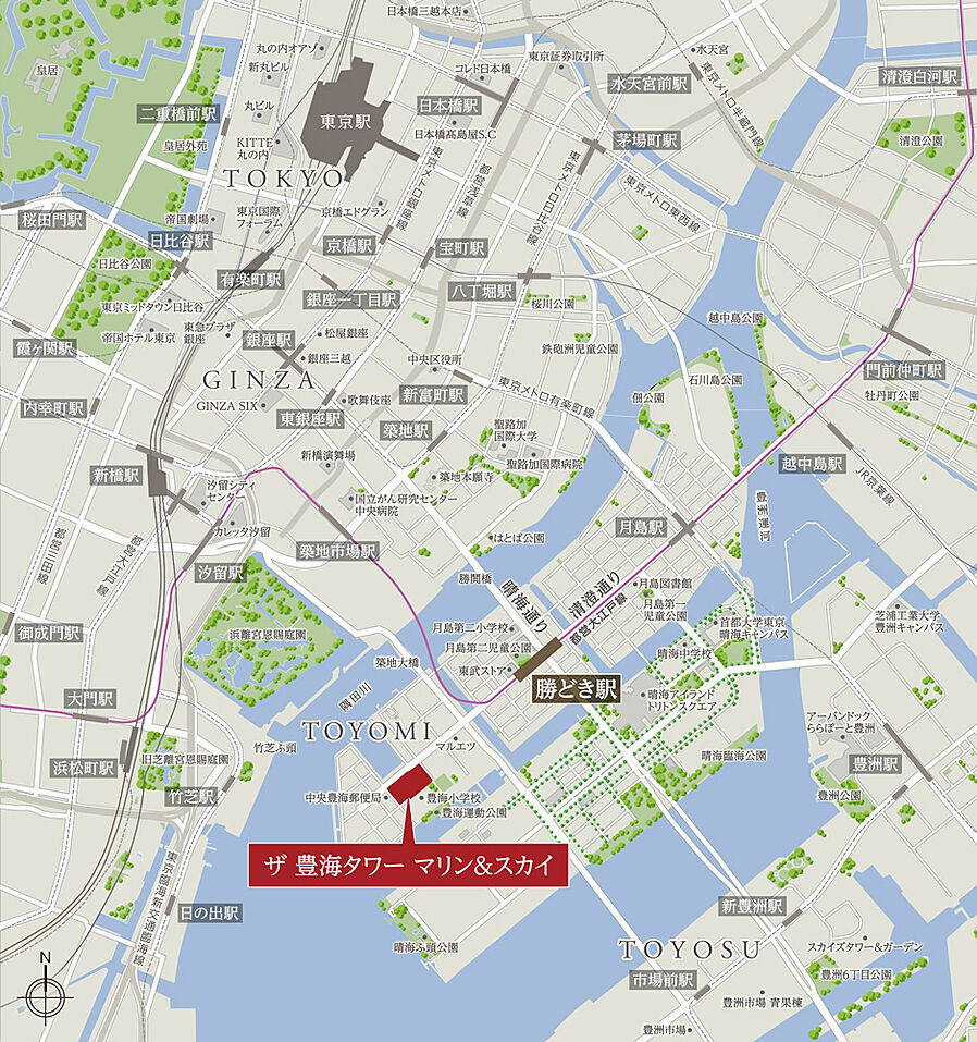 ＴＨＥ　ＴＯＹＯＭＩ　ＴＯＷＥＲ　ＭＡＲＩＮＥ＆ＳＫＹ：案内図