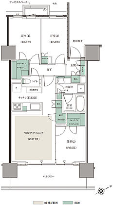 リーフシティ市川　ザ・タワー 間取り E71E