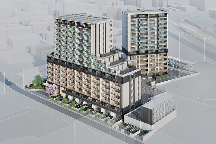 パークホームズ刈谷アネシア 外観俯瞰完成予想CG