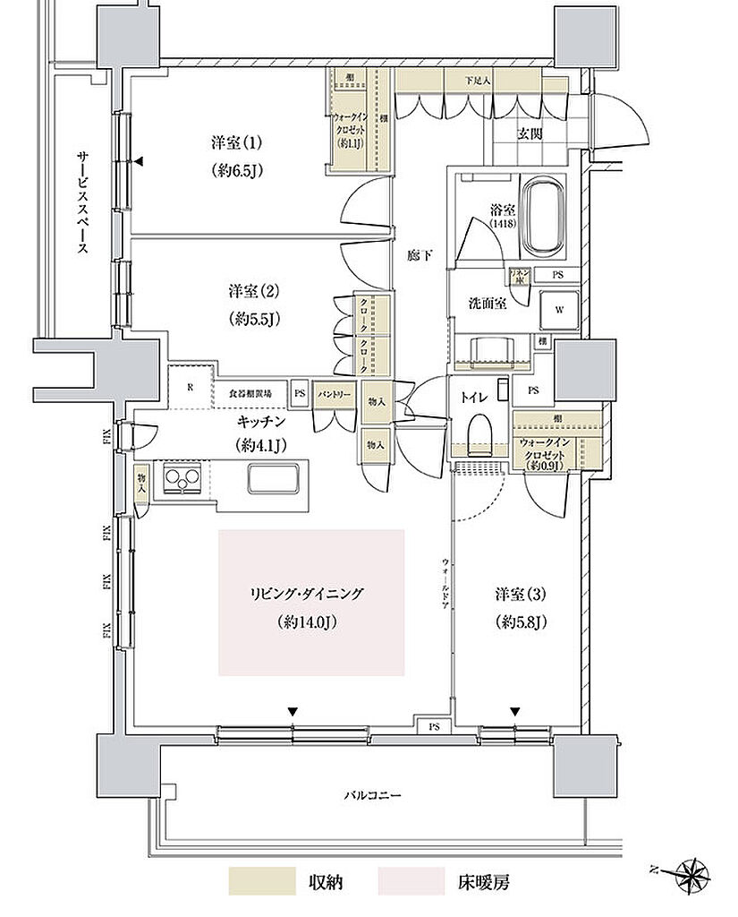 パークホームズ円山表参道フロント 間取り B
