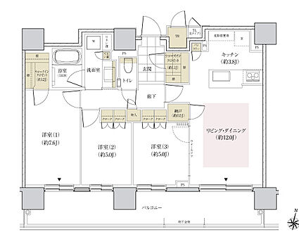 パークホームズ円山表参道フロント 間取り E