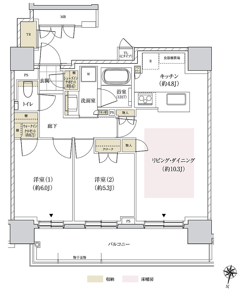パークホームズ円山表参道フロント 間取り C【メニュープラン】