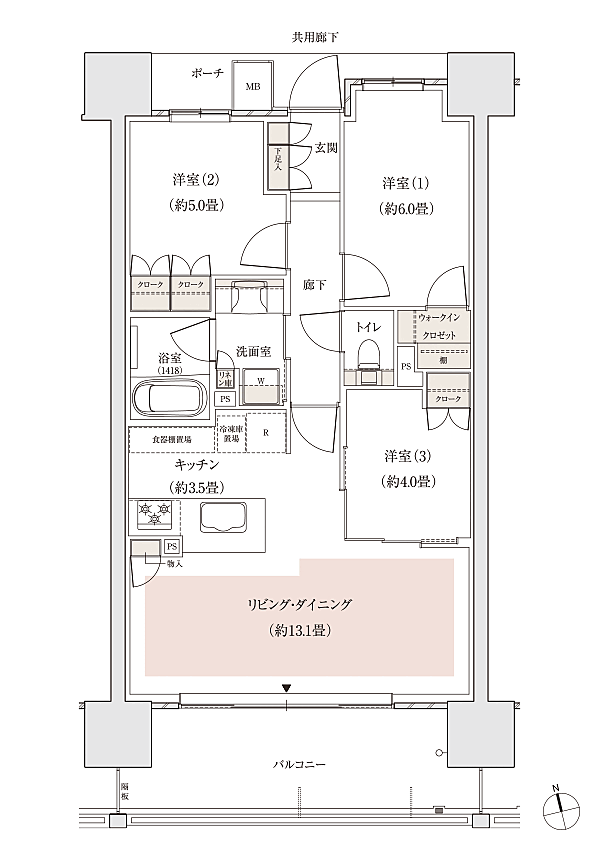 パークホームズ白島 間取り A