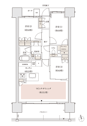 パークホームズ白島 間取り A