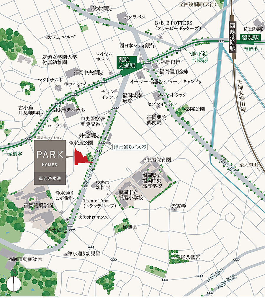 パークホームズ福岡浄水通：案内図