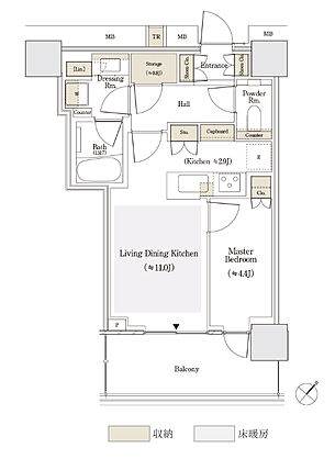 セントラルガーデン月島　ザ　タワー 間取り 42Bse