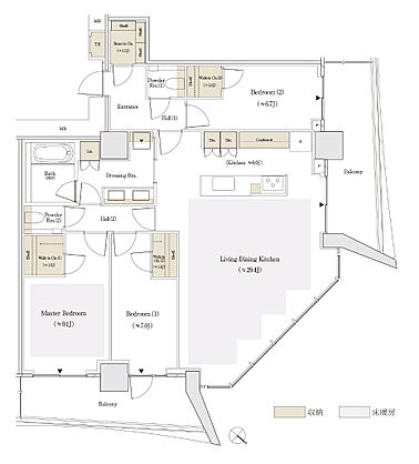 セントラルガーデン月島　ザ　タワー 間取り 119An