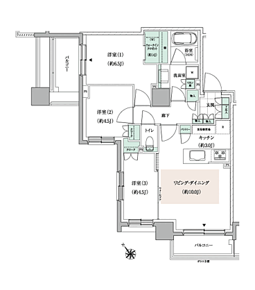 パークホームズ東札幌 間取り F