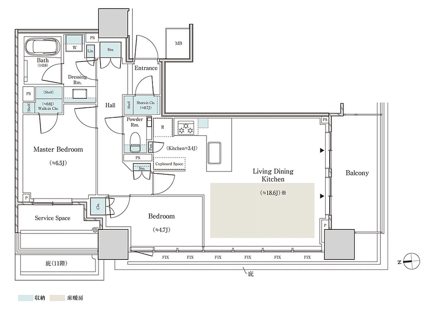 パークタワー大阪天満橋 間取り S-71H【MENU PLAN】
