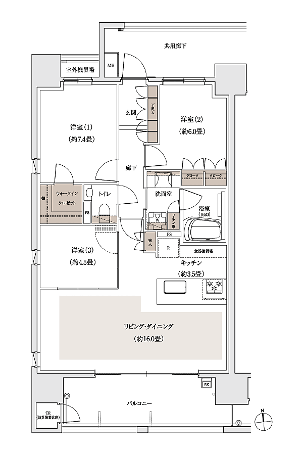 パークホームズ大濠公園ミッド 間取り A1