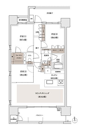 パークホームズ大濠公園ミッド 間取り A1