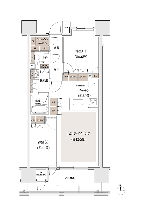 パークホームズ大濠公園ミッド 間取り D1