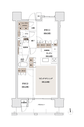 パークホームズ大濠公園ミッド 間取り D1