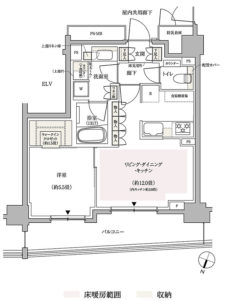 パークホームズ横浜伊勢町 間取り B