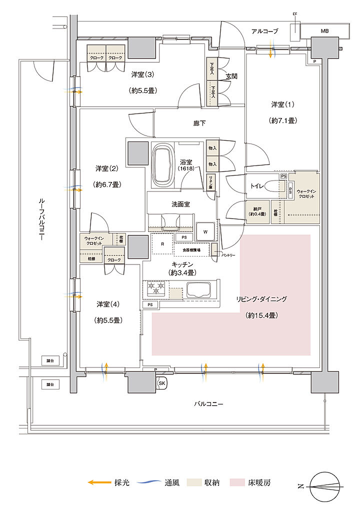 パークホームズ伊丹稲野ガーデンスクエア ステーションゲート 間取り 98Aar