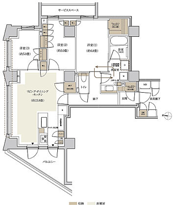パークホームズ東高円寺 間取り F