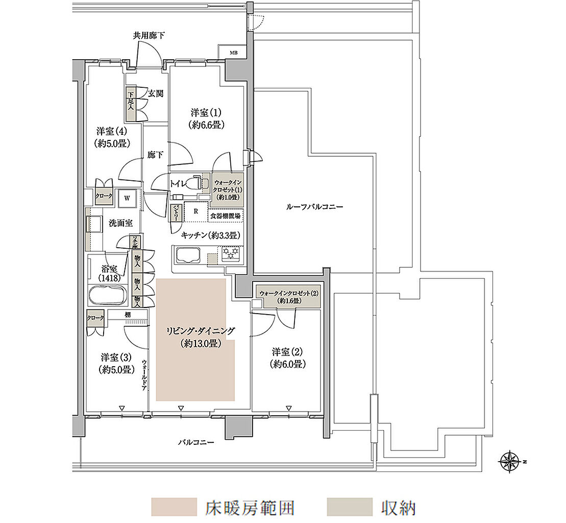 パークホームズ流山おおたかの森ソライエ 間取り C-84Er