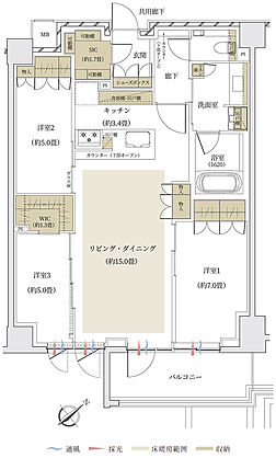 ザ・パークハウス 文京白山レジデンス 間取り T