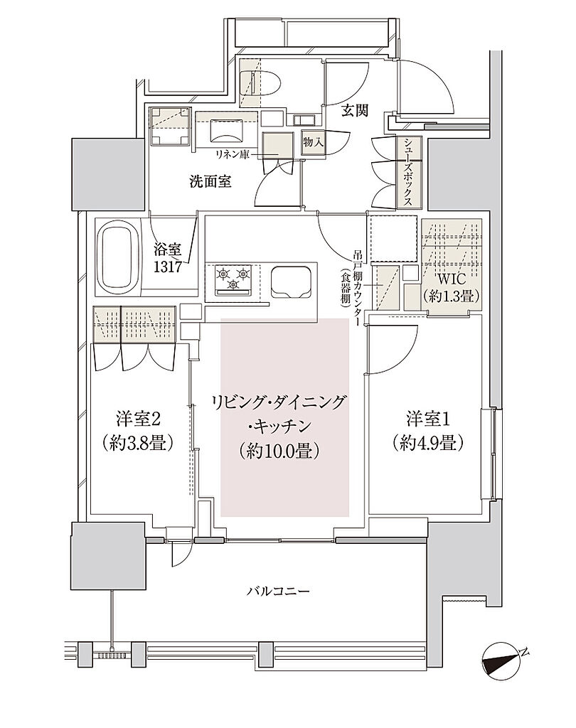 ザ・パークハウス 芝御成門 間取り A1