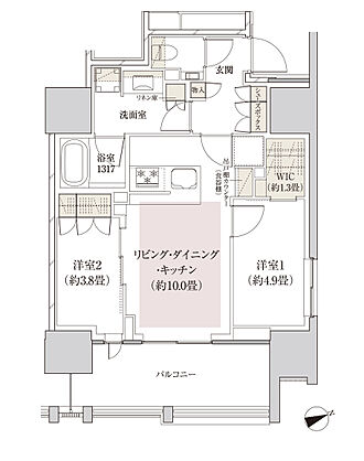 ザ・パークハウス 芝御成門 間取り A1