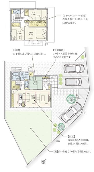 間取・外構植栽図は設計図書を基に描き起こしたもので実際とは多少異なる場合があります。 家具・家電・備品・車等は価格に含まれません。