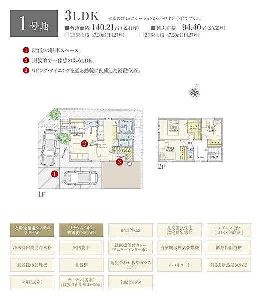 間取・外構植栽図は設計図書を基に描き起こしたもので実際とは多少異なる場合があります。 家具・家電・備品・車等は価格に含まれません。