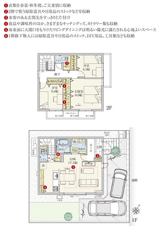 [7号地 プラン図] 間取・外構植栽図は設計図書を基に描き起こしたもので実際とは多少異なる場合があります。 家具・家電・備品・車・自転車等は価格に含まれません。