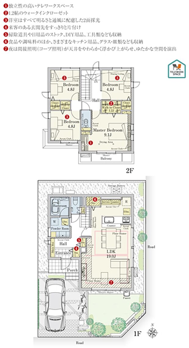 ［37号地プラン図］※図面に基づいて描いているのでプラン及び外構・植栽については、実際とは多少異なる場合があります。また、車・自転車・家具・家電・備品等は販売価格に含まれません。