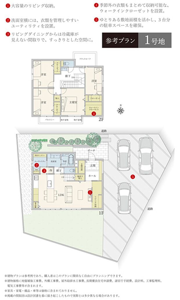 ［参考プラン］※建物プランは参考例であり、購入者はこのプランに関係なく、自由にプランニングできます。