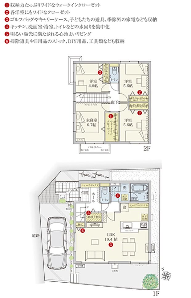 [1号地　プラン図]間取・外構植栽図は設計図書を基に描き起こしたもので実際とは多少異なる場合があります。 家具・家電・備品・車・自転車等は価格に含まれません。