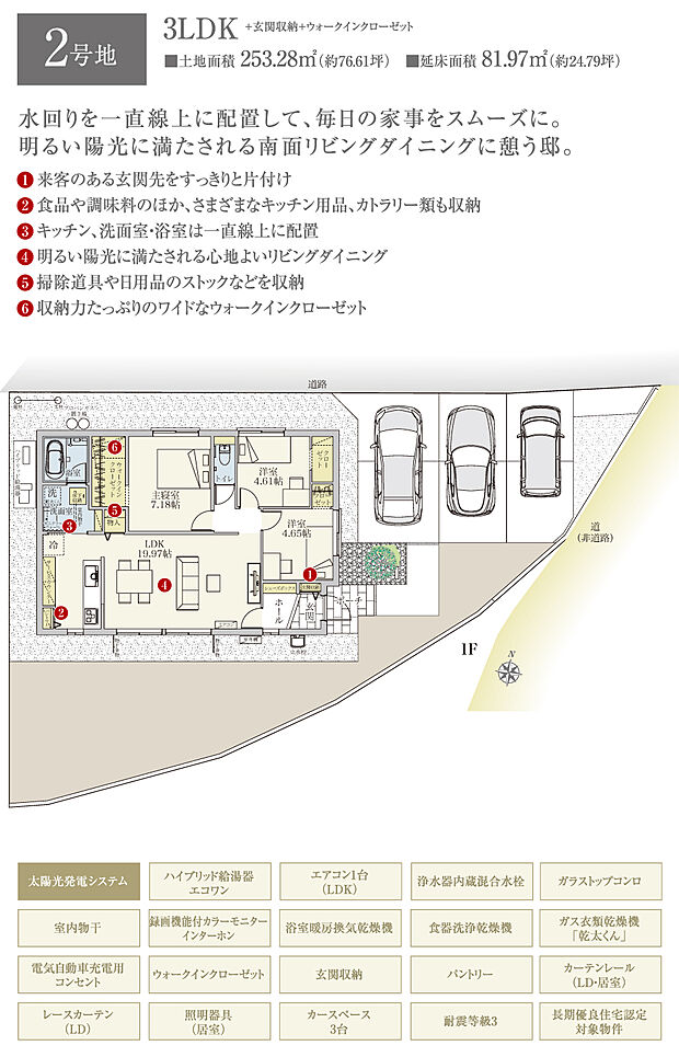 【3LDK】間取・外構植栽図は設計図書を基に描き起こしたもので実際とは多少異なる場合があります。 家具・家電・備品・車等は価格に含まれません。