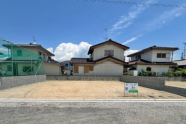 【3号地 現地写真】134m2超と、ゆとりある広さ。   整形地のため、多彩なプランニングが検討可能です。  明るい吹き