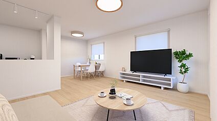 【2号棟は開放的な一体感。家族がつながる広々LDK】