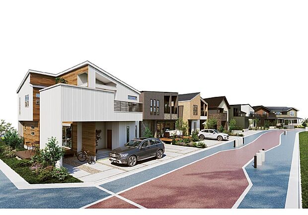 【分譲地街並み】公園が目の前!美しい景観美と豊かな住環境♪