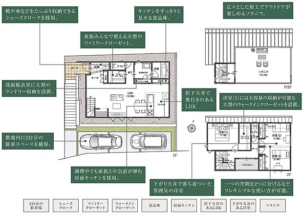 【3LDK】※建物面積にはポーチ・バルコニー面積含む