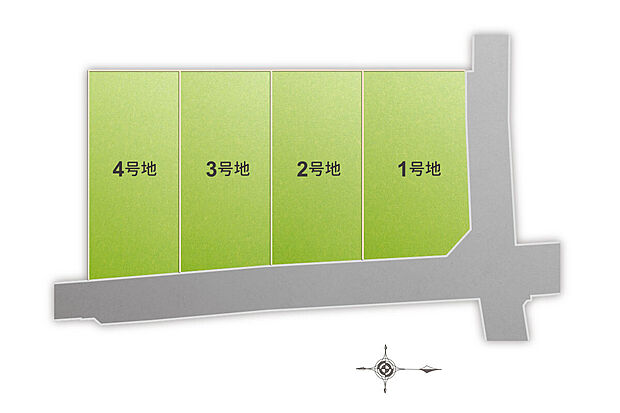 【全体区画図】限定4区画・平均敷地40坪以上の新街区!