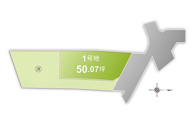 【全体区画図】ゆとりの暮らしを楽しめる、敷地50坪の限定1区画です。