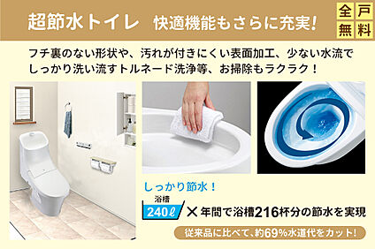 省エネ・清潔・快適な最新トイレ採用