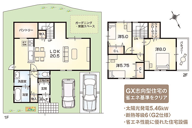 【3LDK】【ZEH仕様 + G2グレード仕様付】(外構工事付、消費税込)