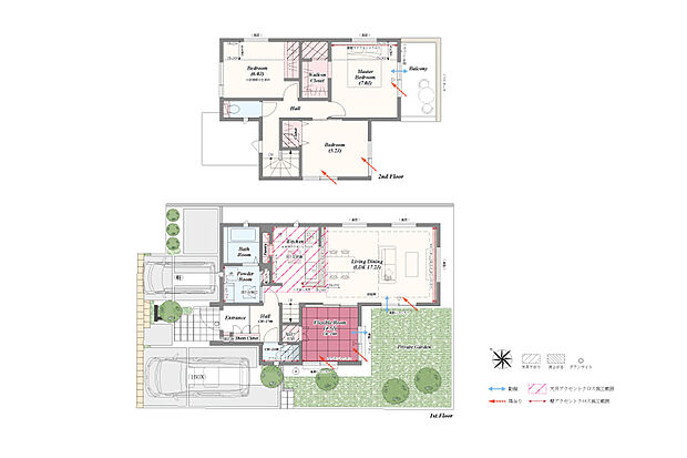 【4LDK】4LDK+土間収納+パントリー+リネン庫+ウォークインクローゼット