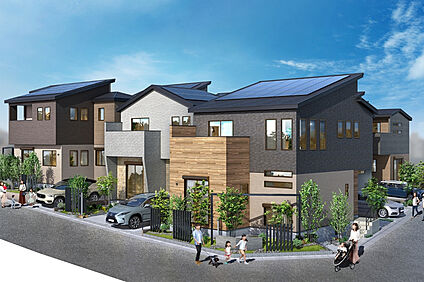 周辺の緑と呼応した、穏やかな街並み。この街で、豊かな暮らしを