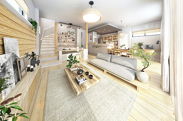 【PLAN10】木のあたたかさと美しさが溶けこむ、質感豊かな居心地のよい家。※10号棟完成予想図