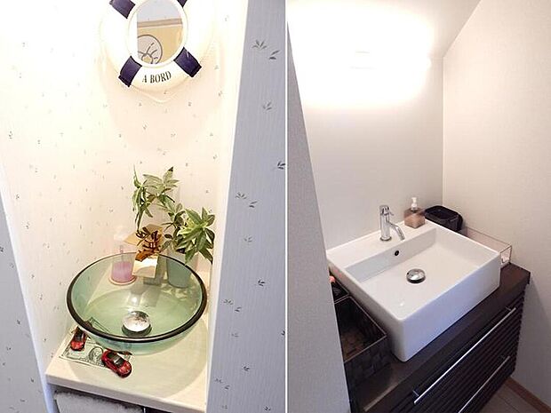 【◆ハンドウォッシュコーナー（有償）◆】玄関横や２Ｆなどにハンドウォッシュコーナーを設置可能。帰宅後すぐに手洗いができ、お子様も手洗いの習慣がつきます。