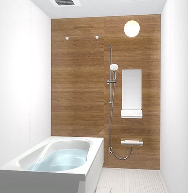 【【バスルーム/リクシルAX】】なめらかな光沢が美しい人造大理石浴槽は、ダブル保温構造で地球にも家計にも優しいエコアイテム。いつでもきれいなバスルームが続く、お手入れの簡単さも魅力です。※画像はイメージです。